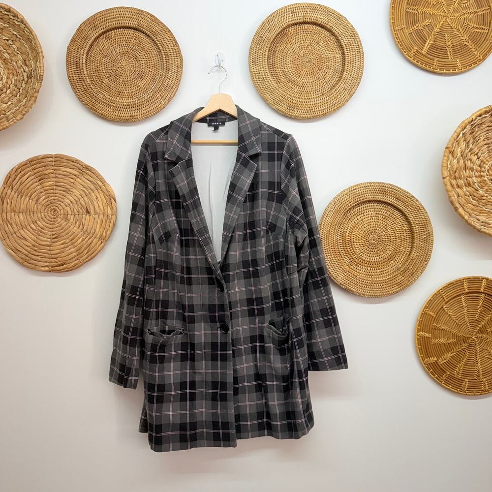 Torrid Plaid Blazer Jacket Plus Size 3X